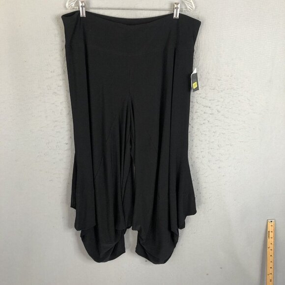 John Mark Pants - John Mark Pants Womens XL Black Slinky Travel Knit Mod Asymetric Stretch NEW